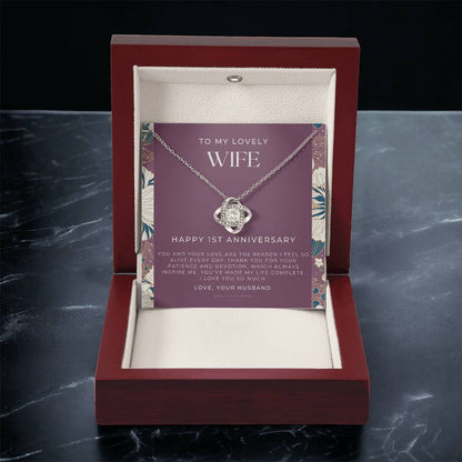 1 Year Anniversary Gift For Wife  1 Year Anniversary Gifts  1 Year Wedding Anniversary Gift Ideas  1St Wedding Anniversary Gift F(11) Love Knot Necklace