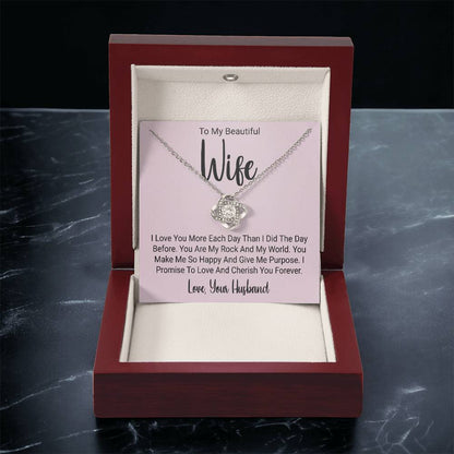 Love Knot Necklace - Gift For Wife Love Knot Necklace