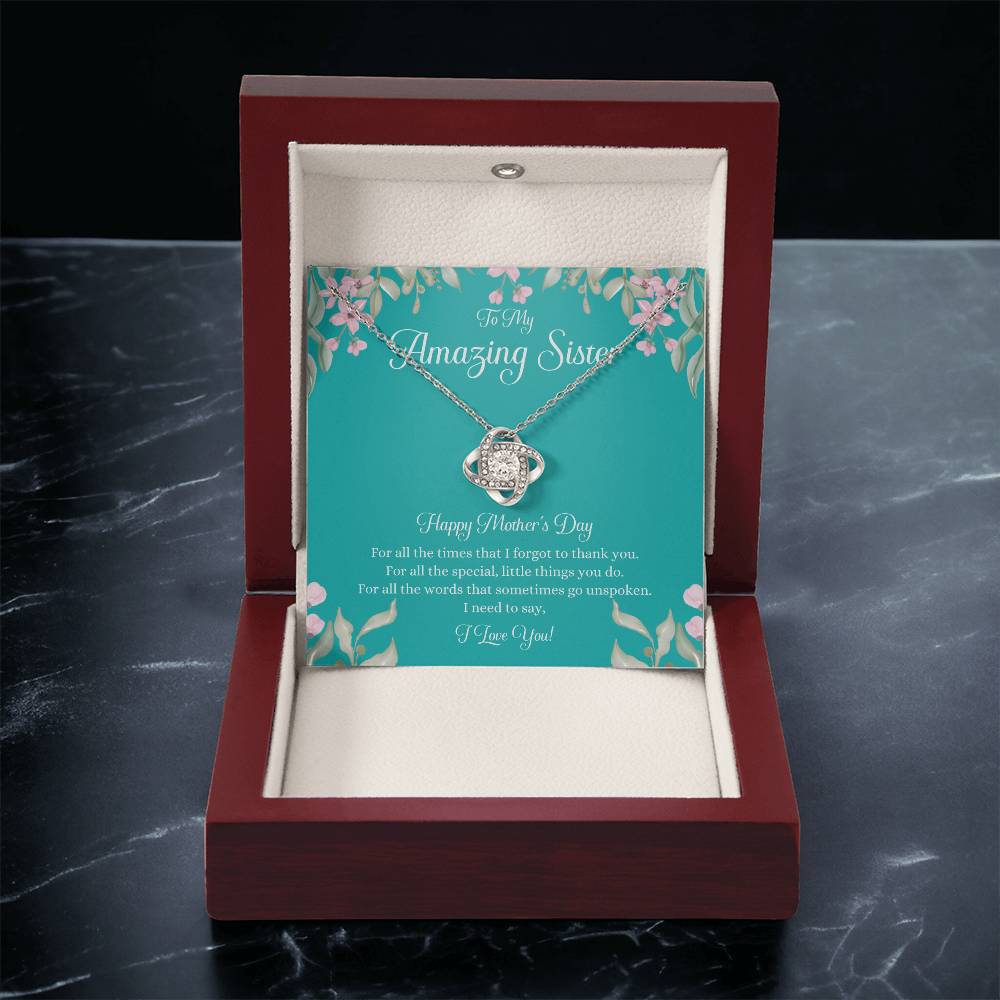 Mothers Day Gift For Sister Sister Mothers Day Gift Sister Necklace Gift On Mothers Day Sentimental Mothers Day Gift For Sister Jewelry Love Knot Necklace