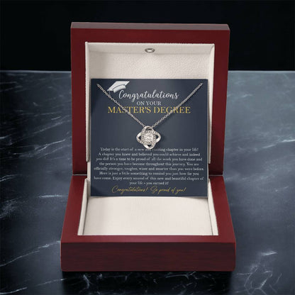 Master's Degree Graduation Gift Necklace Masters Graduation Gift Gift For Her - Love Knot Necklace