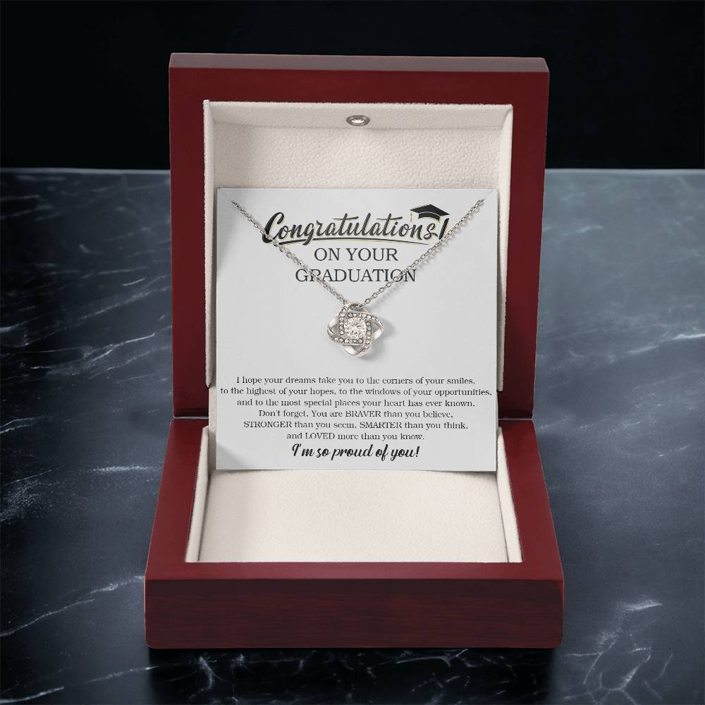 Graduation Gift For Her Graduation Necklace College Graduation Gift For Daughter Class Of 2022 Graduation Jewelry Love Knot Necklace