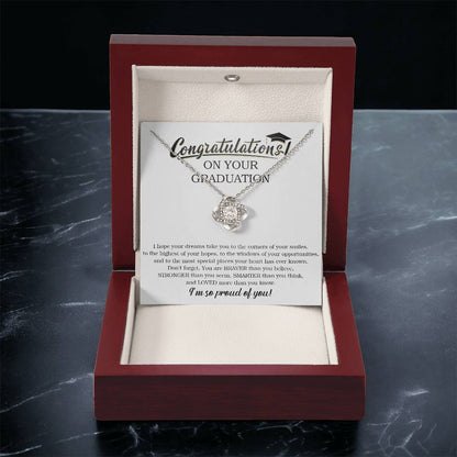 Graduation Gift For Her Graduation Necklace College Graduation Gift For Daughter Class Of 2022 Graduation Jewelry Love Knot Necklace