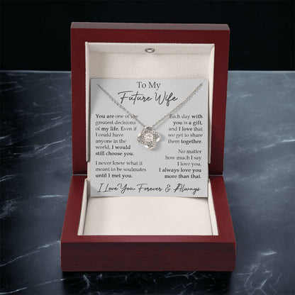 Gift For Future Wife Girlfriend Gift Sentimental Necklace For Her Anniversary Gift Birthday Gift Promise Gift F Love Knot Necklace