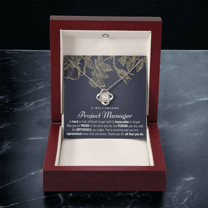 Gift For Project Manager Project Manager Gift Project Manager Appreciation Gift Love Knot Necklace