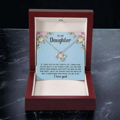 To My Daughter Necklace Gift From Mom Mothers Day Gift For Daughter From Mother Sentimental Jewelry Gifts For Daughter From Mom 7 Love Knot Necklace