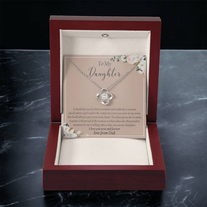 To My Daughter Necklace Gift For Daughter From Dad Daughter Birthday Graduation Gift Love Knot Necklace