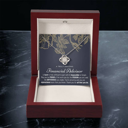 Financial Advisor Gift For Financial Advisor Gift Financial Advisor Appreciation Gift Love Knot Necklace