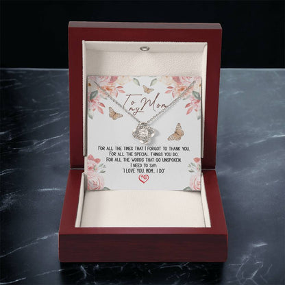 To My Mom Message Card Necklace Gift Necklace For Mom Birthday Gift Necklace For Mom To Mom From Daughter Mom Gift Fr Love Knot Necklace