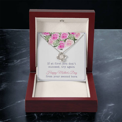 Second Born Mother's Day Gift Love Knot Necklace