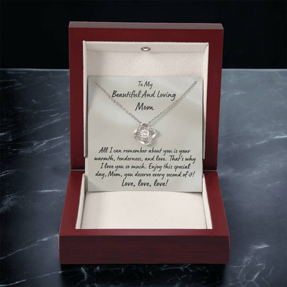 The Beautiful Love Knot Necklace For Mom On Mother's Day Love Knot Necklace