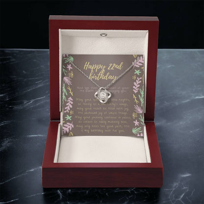 Happy 22Nd Birthday Gifts For 22Nd Birthday 22Nd Birthday Gift For Her 22 Year Old Female Best Friend 22Nd B Love Knot Necklace