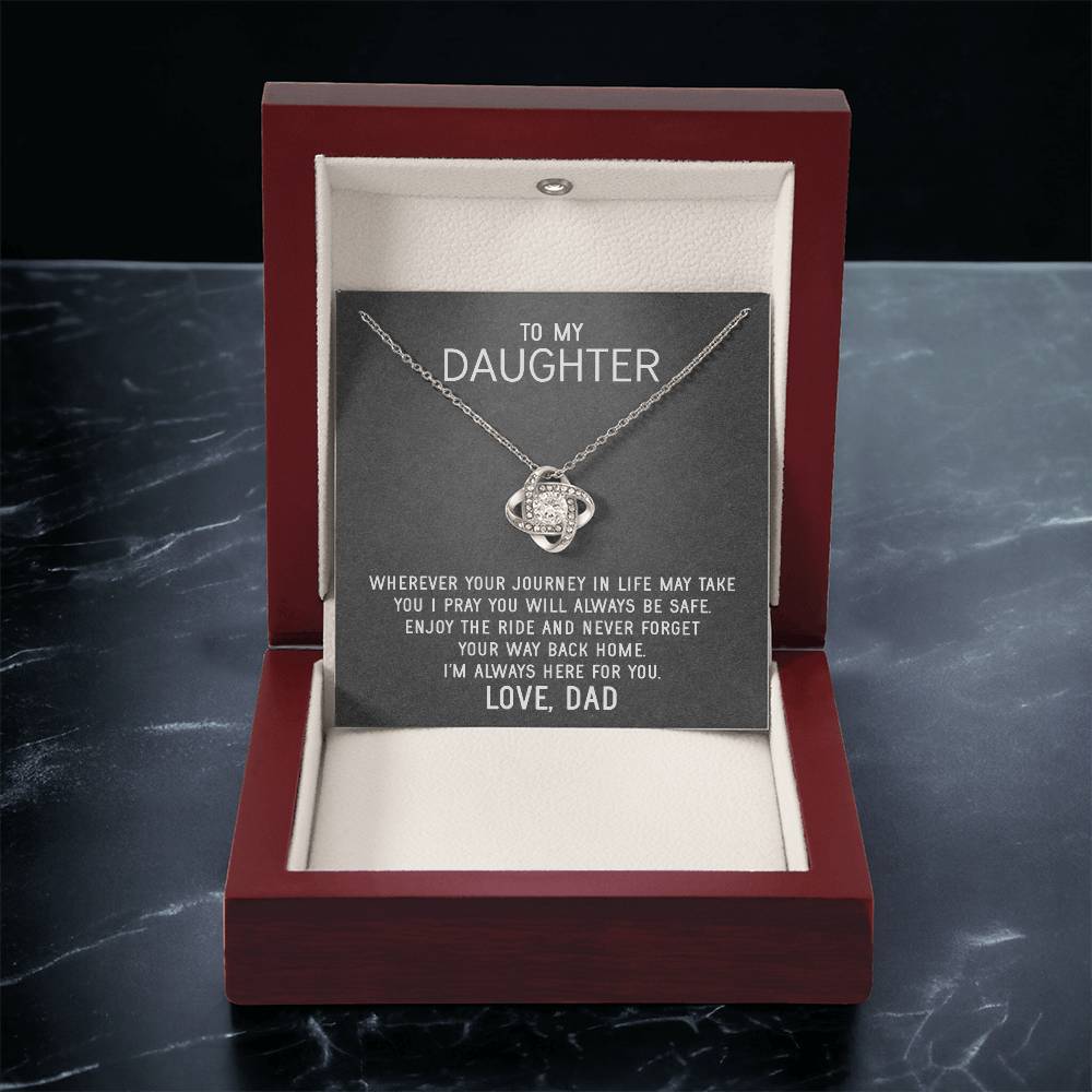 To My Daughter Necklace Gift From Dad Mothers Day Gift For Daughter From Father Sentimental Jewelry Gifts For Dad To Da Love Knot Necklace