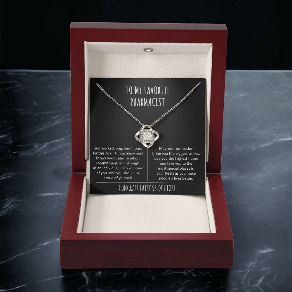 Pharmacist Graduation Gift Doctor Of Pharmacy Gift Pharmacist Doctorate Gift New Phar Love Knot Necklace
