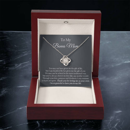 To My Bonus Mom Mother's Day Gift For Stepmom Stepmom Birthday Gift Step Mother Gift From Bride Love Knot Necklace