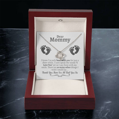 Mom Gift From Baby Gift For New Moms After Birth Birthday Gift From Baby To Mom Gift For Mom From Baby Boy Or Baby Girl Love Knot Necklace