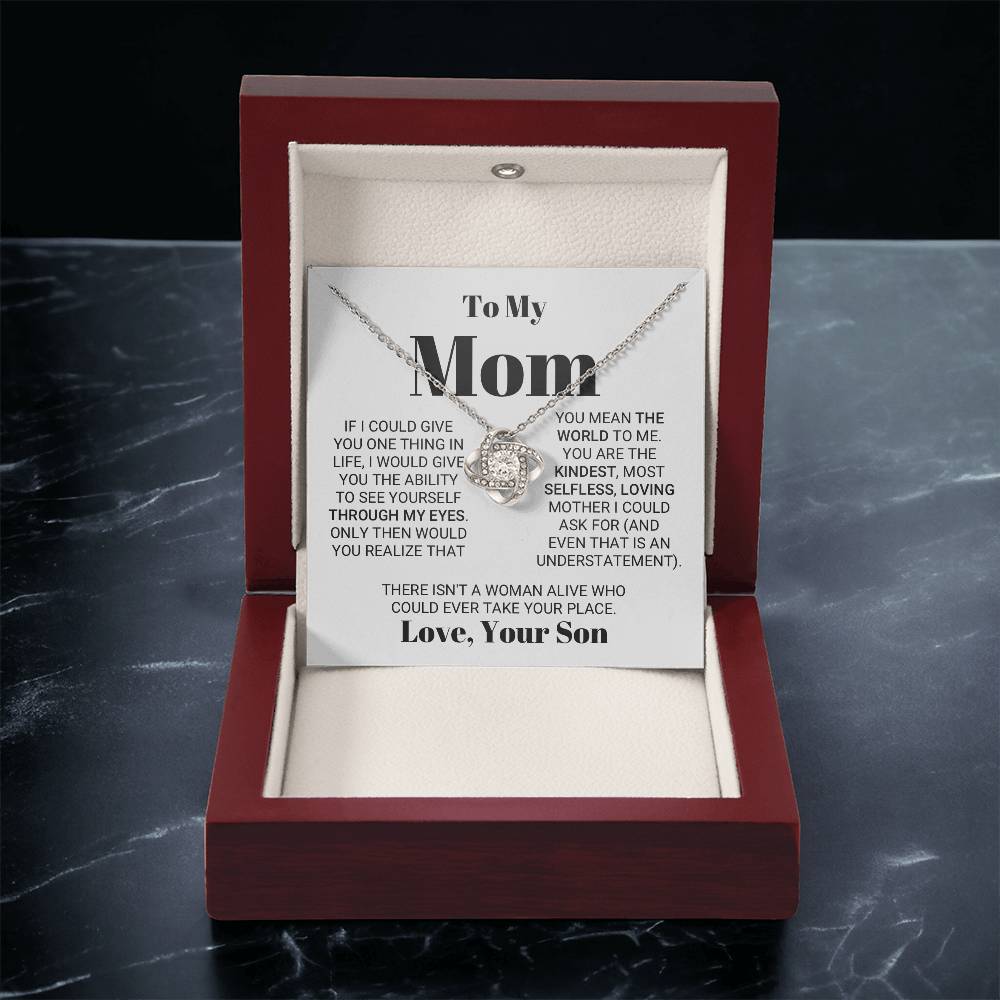 Irreplaceable Mom Mother's Day Necklace Love Knot Necklace