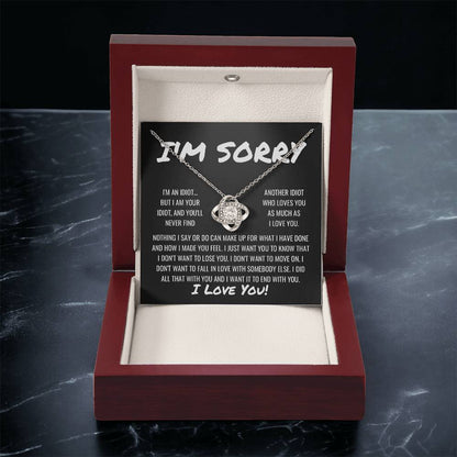 Sorry Apology 2 Love Knot Necklace
