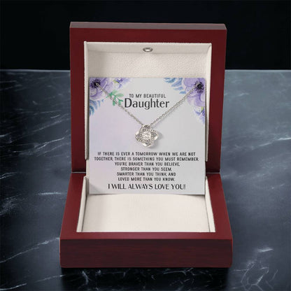 To My Daughter Necklace Gift From Mom Mothers Day Gift For Daughter From Mother Sentimental Jewelry Gifts For Daughter 1 Love Knot Necklace