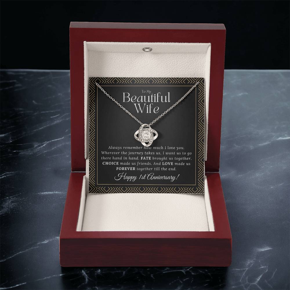1 Year Anniversary Gift For Wife 1 Year Anniversary Gifts 1 Year Wedding Anniversary Gift Ideas 1St Wedding Anniversary Gift For Her Love Knot Necklace