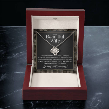 1 Year Anniversary Gift For Wife 1 Year Anniversary Gifts 1 Year Wedding Anniversary Gift Ideas 1St Wedding Anniversary Gift For Her Love Knot Necklace