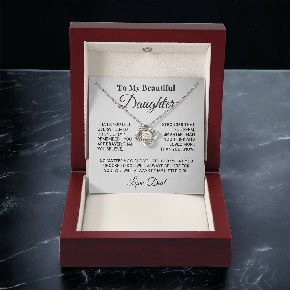 My Little Girl Daughter Love Knot Necklace