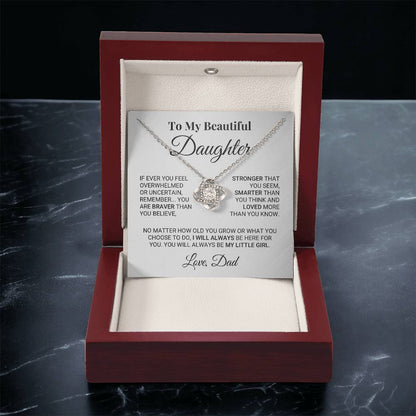 My Little Girl Daughter Love Knot Necklace