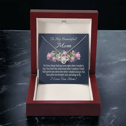 Mothers Day Gift From Daughter Mother's Day Necklace To My Beautiful Mom Necklace Mom Gift From Son Mom Necklace 5 Love Knot Necklace