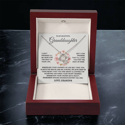 To My Beautiful Granddaughter Necklace Gift For Granddaughter From Grandpa Granddaughter Birthday Graduation Jewelry Gift Love Knot Necklace