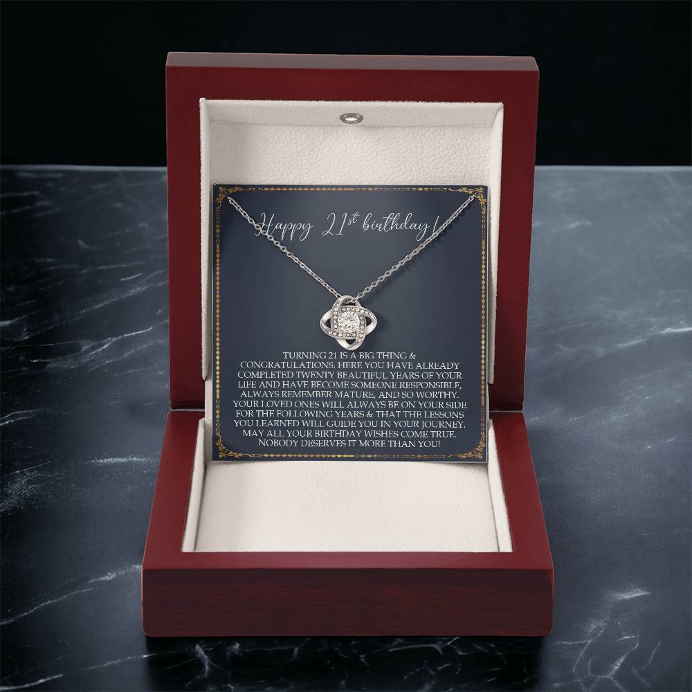 21St Birthday Gift For Her Birthday Gift Jewelry Gift For Her 21St Birthday Gift For Daughter For Friend Love Knot Necklace