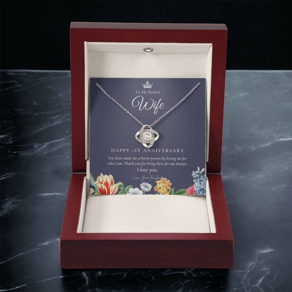 1 Year Anniversary Gift For Wife 1 Year Anniversary Gifts 1 Year Wedding Anniversary Gift Ideas 1St Wedding Anniversary Gift F(9) Love Knot Necklace