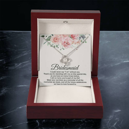 Bridesmaid Necklace Bridesmaid Thank You Gift Wedding Gift For Brid Love Knot Necklace
