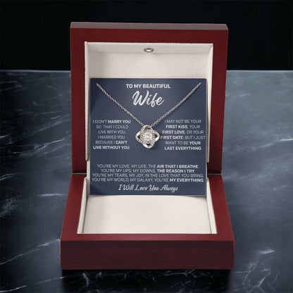 Gift For Wife - Lux Marry I Breath Love Knot Necklace Love Knot Necklace