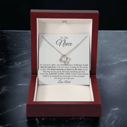 To My Niece Necklace Niece Gift From Aunt Niece Birthday Gift Grown Up Niece Christmas Gift For Love Knot Necklace