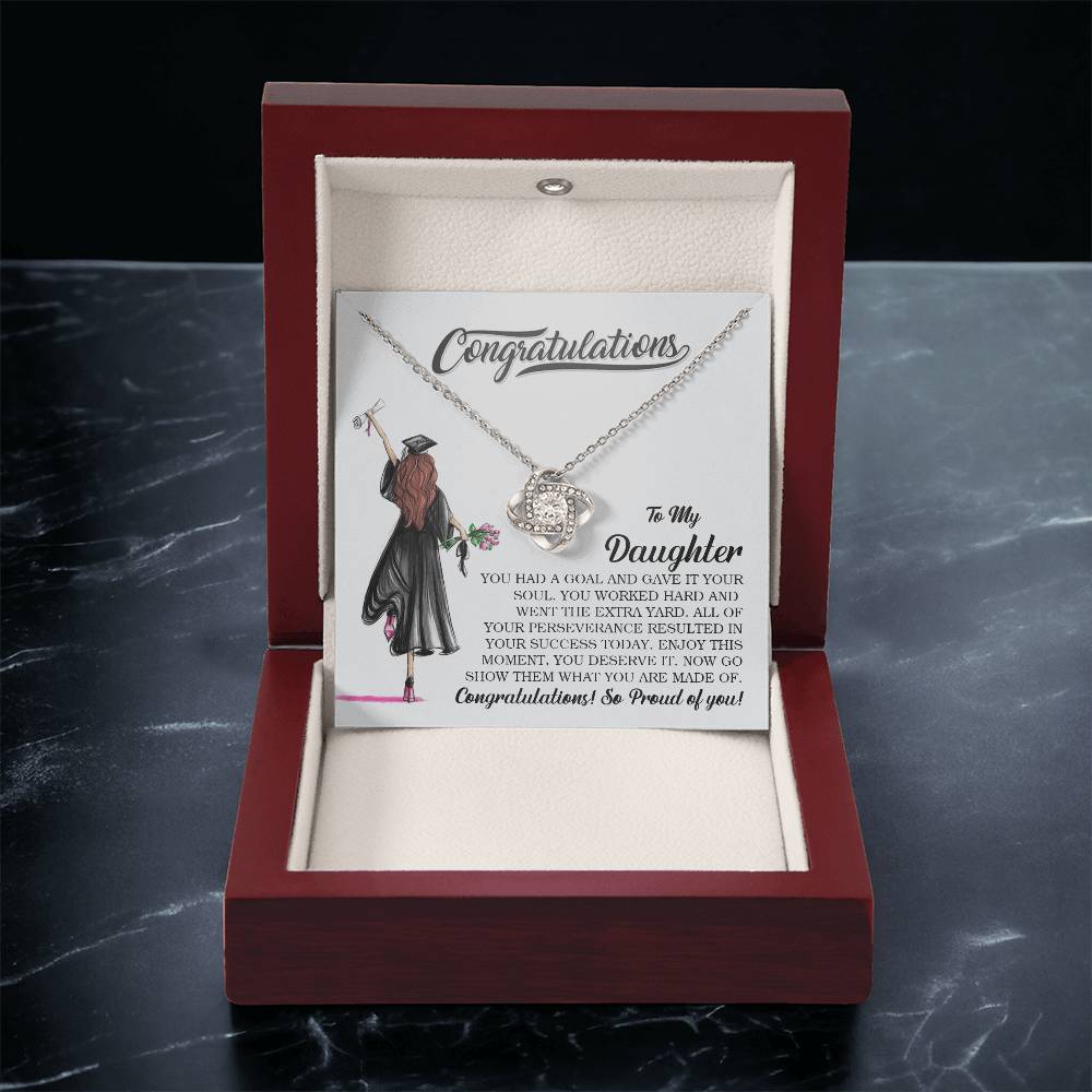 To My Daughter Graduation Gift Graduation Necklace For Her College Graduation Gift High School Senior Graduation Love Knot Necklace