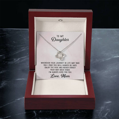 To My Daughter Necklace Gift From Mom Mothers Day Gift For Daughter From Mother Sentimental Jewelry Gifts For Daughter 2 Love Knot Necklace