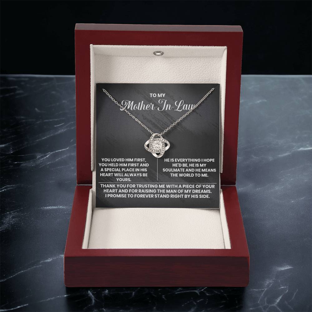 To My Mother-In-Law Thank You The Love Knot Necklace Love Knot Necklace