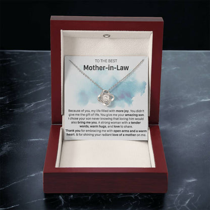 Gift For Mother-In-Law More Joy Bring You Love Knot Necklace Love Knot Necklace