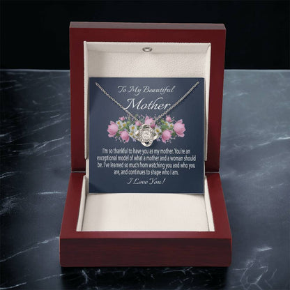 Mothers Day Gift From Daughter Mother's Day Necklace To My Beautiful Mother Necklace Mom Gift From Son Mom Necklace Love Knot Necklace