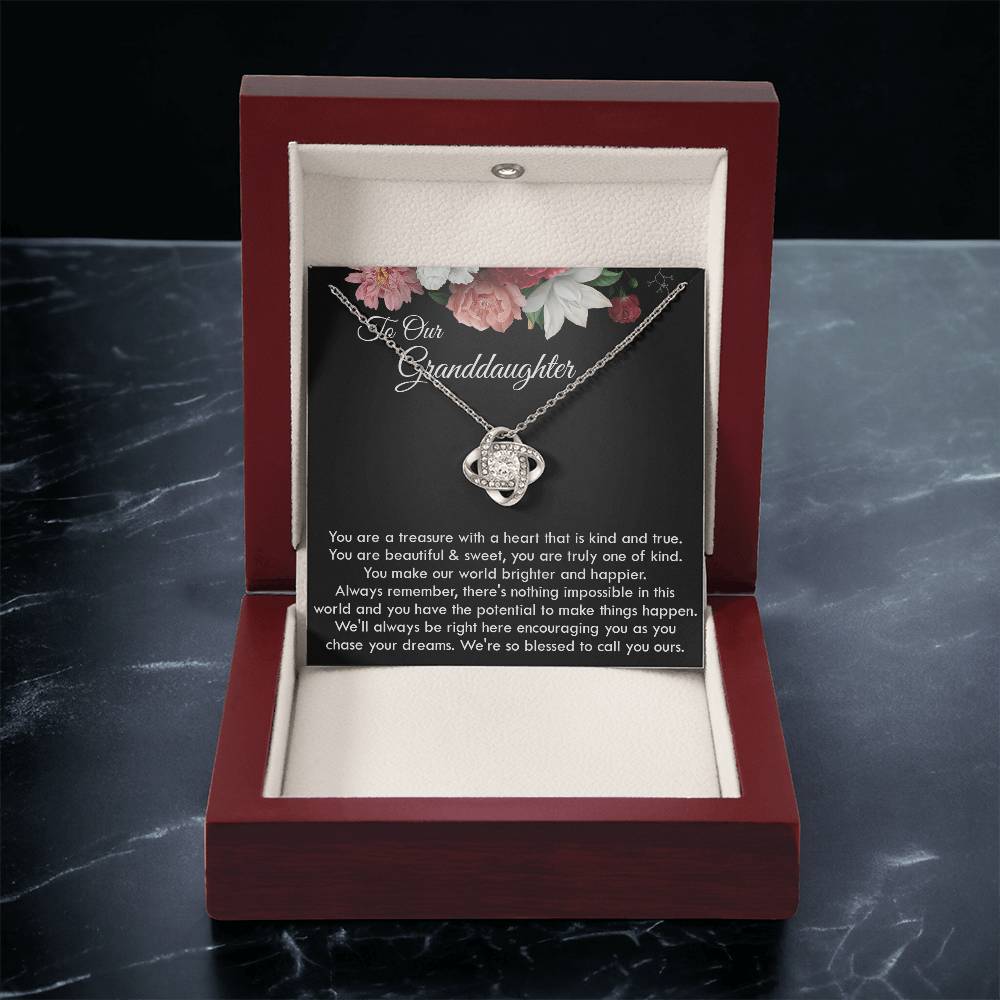 To Our Granddaughter Necklace Gift For Granddaughter On Graduation Birthday Christmas Gift Granddaughter Ne Love Knot Necklace