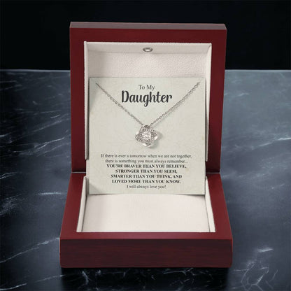 To My Daughter Necklace Gift From Mom Mothers Day Gift For Daughter From Mother Sentimental Jewelry Gifts For Daughter From Mom 4 Love Knot Necklace