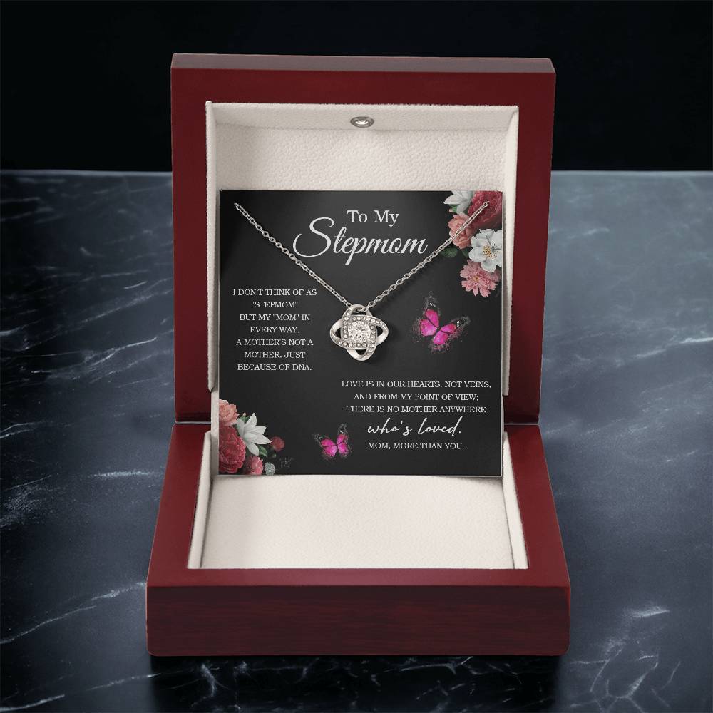 To My Stepmom Necklace Thank You Mom Jewelry Gift Mother's Day Gift Love Knot Necklace