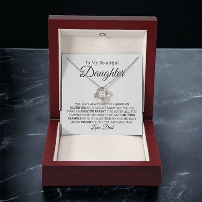 Heartfelt Mother's Day Gift For Daughter 1 Love Knot Necklace