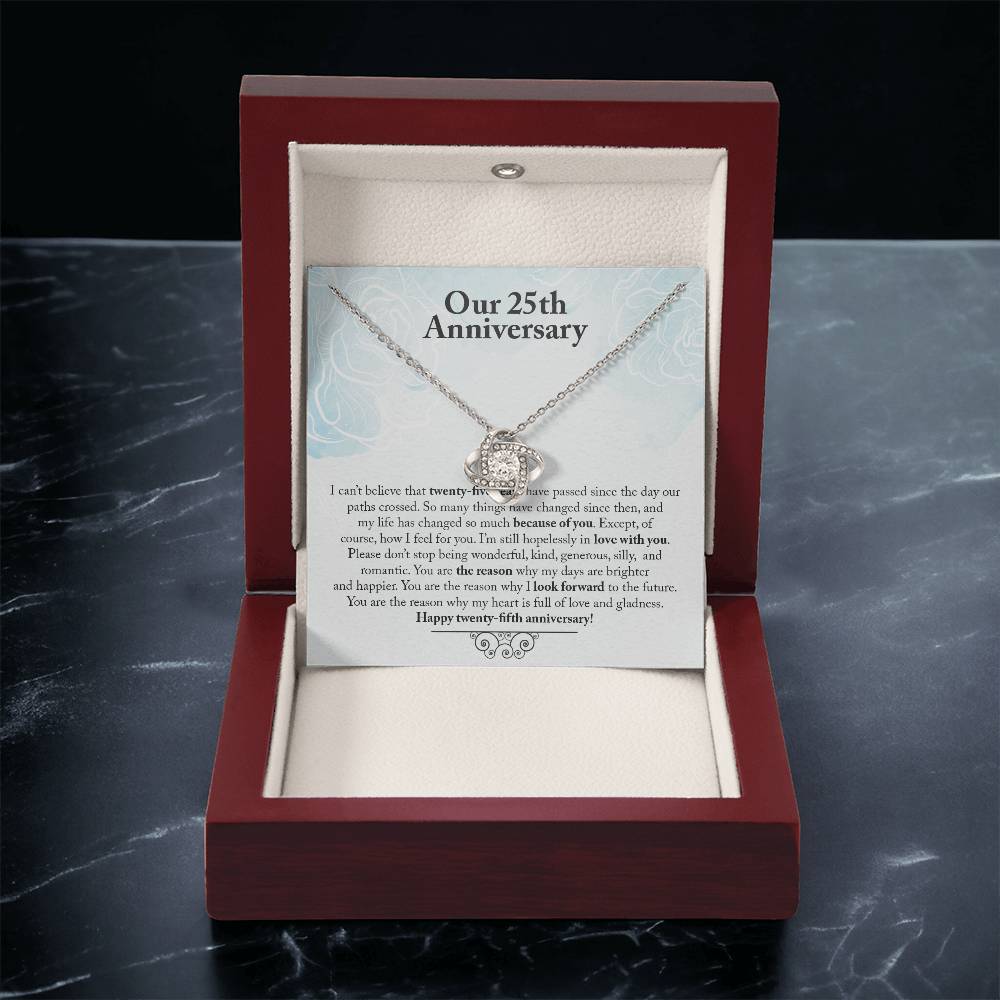 Our 25Th Anniversary You Are The R Love Knot Necklace