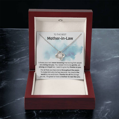 Gift For Mother-In-Law Never Knowing Gentle Yet Strong Love Knot Necklace Love Knot Necklace