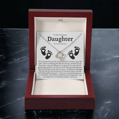 Pregnancy Gift For Daughter Baby Shower Gift Mom To Be Gift Expecting Mom Gift Pregnant Daughter Gift Fr Love Knot Necklace