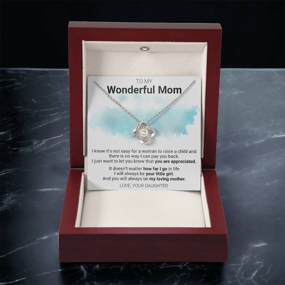 Gift For Mom - My Loving Mother - Love Knot Love Knot Necklace