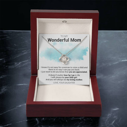 Gift For Mom - My Loving Mother - Love Knot Love Knot Necklace