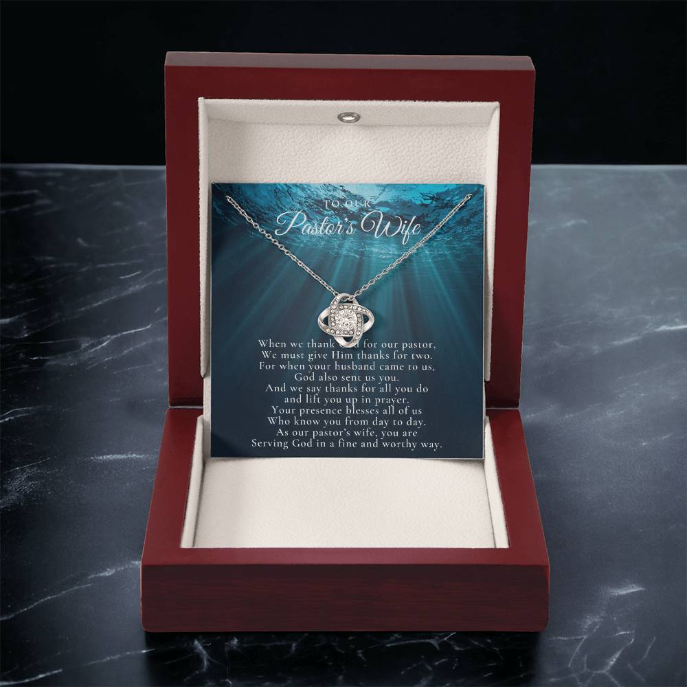 Pastors Wife Appreciation Gift Necklace Bible Study Gift Christmas Present For Pastors Wife Best Preacher Wife Gift Priest Wife Gift 1 Love Knot Necklace