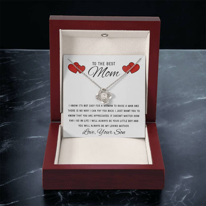 Mothers Day Gift From Son Mother Of The Groom Gift Presents For Mom Birthday Sentimental Jewelry Necklace For Mom Love Knot Necklace