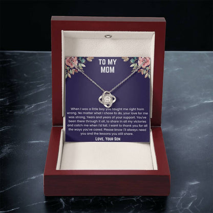 To My Mom- When I Was Little Love Knot Necklace